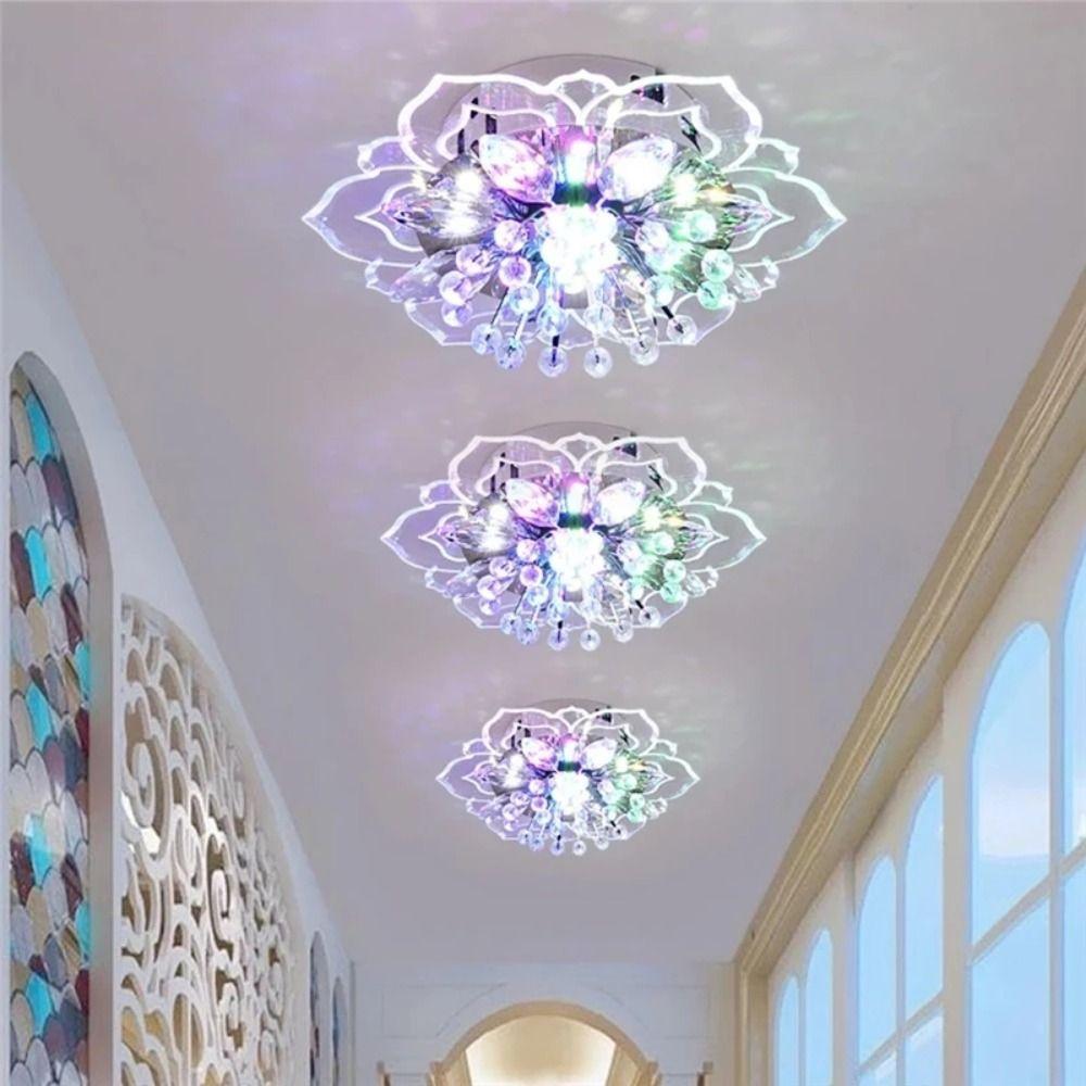 9W Crystal Flower Chandelier Aisle Hallway Corridor Stairway Villa Gallery Kitchen Coffee Bar