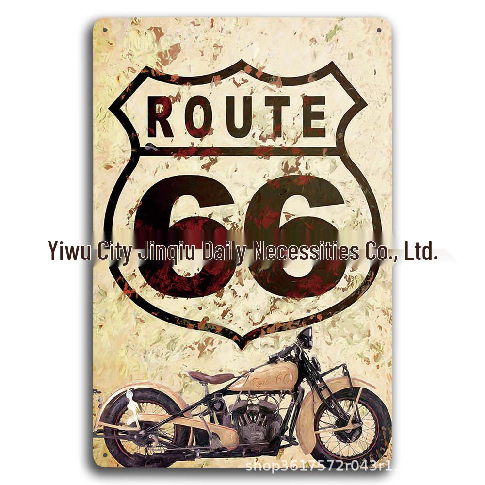 Ретро жестяная металлическая вывеска Route 66 - Декор для стен American Iron Art