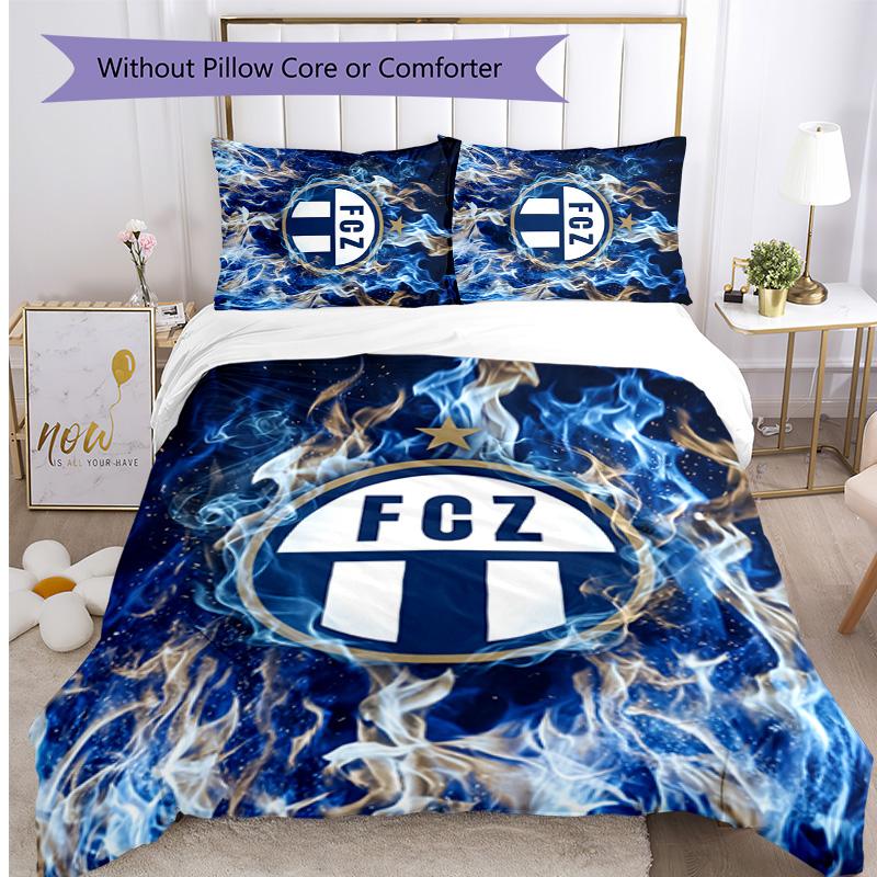 FC Zürich Printed 3PCS Bedding Set Breathable Duvet Cover with Pillowcases Decorative Bed Linen for Bedroom Home