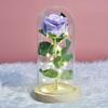 Artificial Rose Flowers Eternal Rose with LED Light Realistic Looking Battery Powered Simulation Rose Flower Holiday Gifts