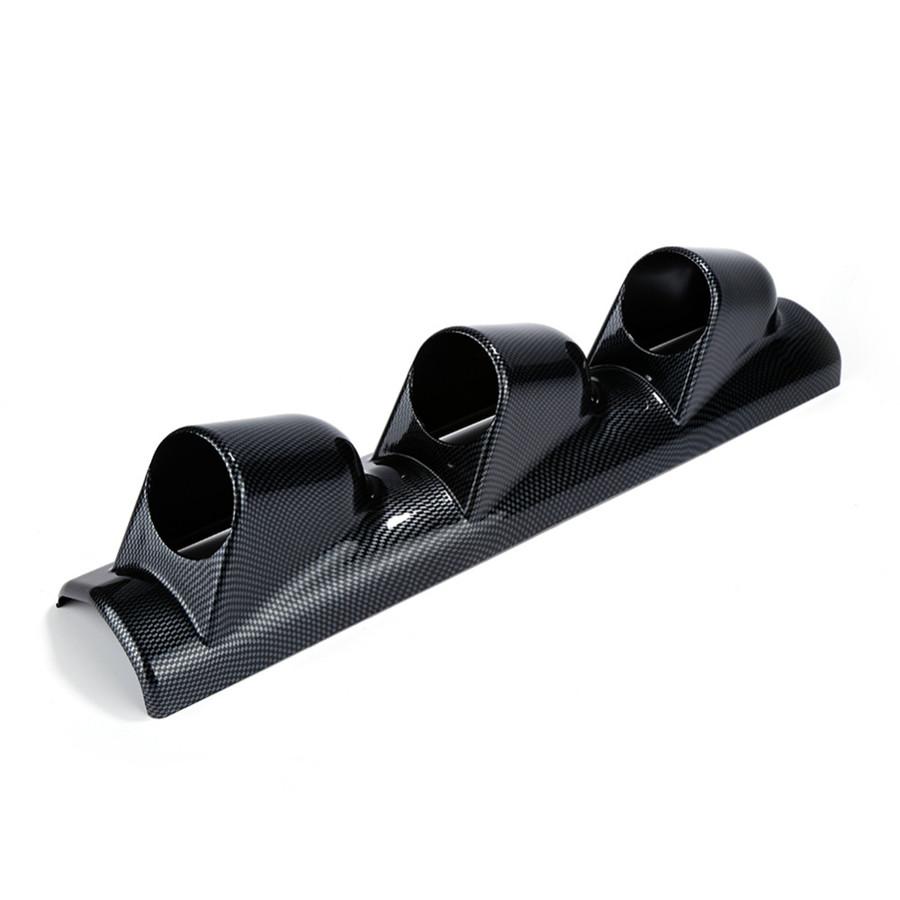 Carbon Fiber Look Car Dash 3 Hole Triple Gauge Meter Mount Holder Pod 52mm