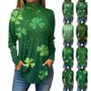 Женская мода Повседневная свободная водолазка St. Футболки с принтом ко Дню Святого Патрика