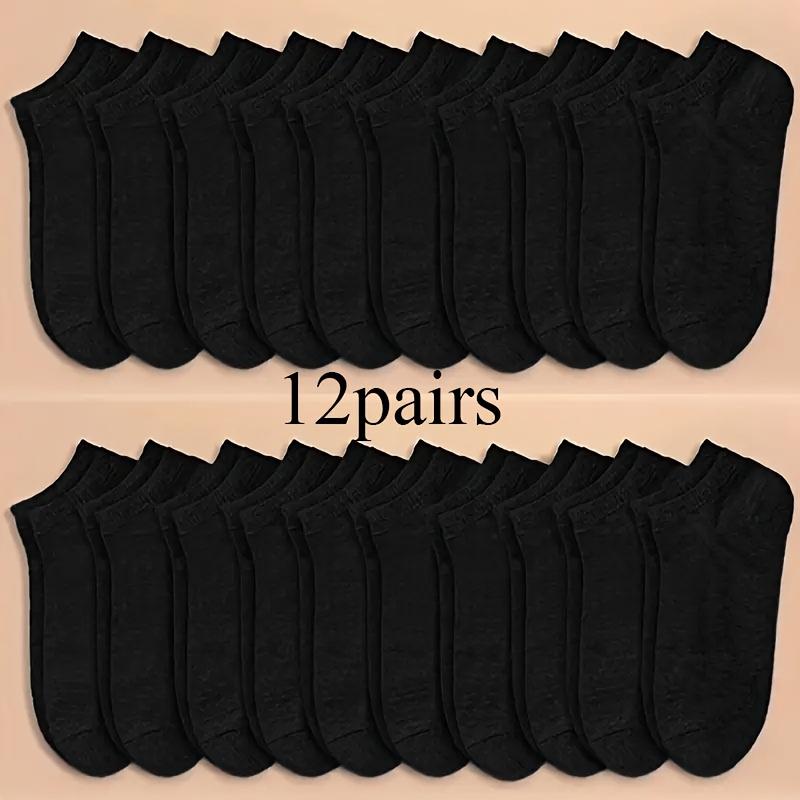 High Quality12 Pairs Unisex Solid Color Low-Cut Boat Socks - Summer No-Show Ankle Socks for Men & Women, Colors (,,) - Bulk Pack for Sneakers,, Boat