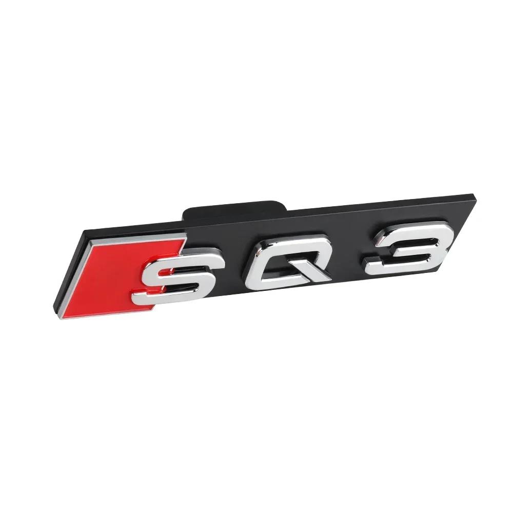 3D ABS Car Front Grille Emblem Sticker Decorative Accessories SQ Badge For 4EIY SQ3 SQ5 SQ7 SQ8 Logo Auto Styling Modification