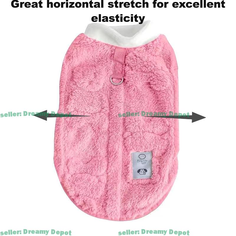 Thickened Fleece Dog Coat with Leash Hole for Teddy Bichon Winter Warm Pet Vest