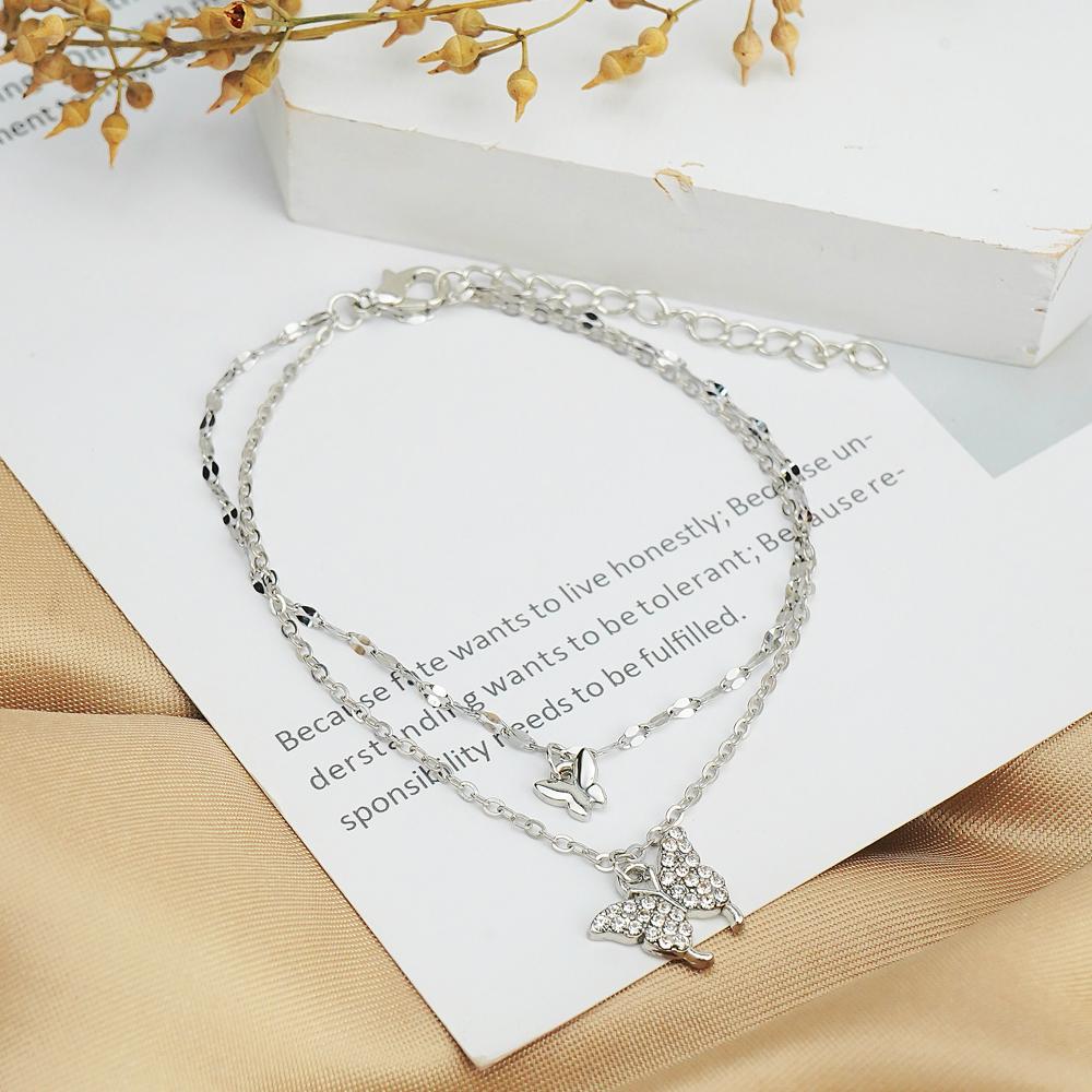 Elegant Personality Butterfly Anklet Gold and Silver Ankle Chain Suitable for Women's Anklets Jewelry Gifts