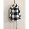 Женская одежда, Верхняя одежда, С длинными рукавами, Клетчатая, С капюшоном, На молнии, С карманами, Свободная куртка