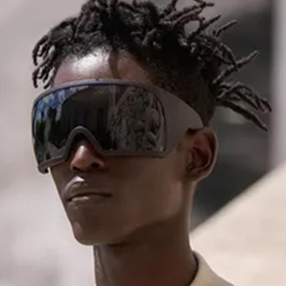 Большие панк-солнцезащитные очки с одной оправой, новые женские и мужские роскошные солнцезащитные очки, женские, объемные, очки 2000-х годов