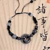 High-end Black Beaded Bracelet Exquisite Chinese Style Resin Stone