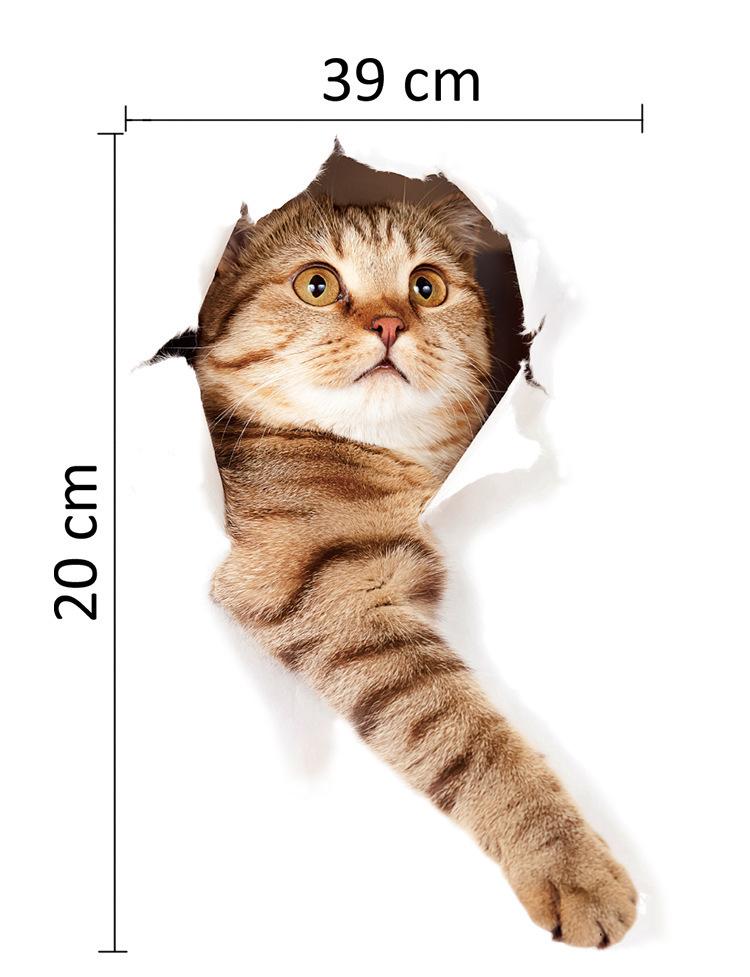 1 шт. домашний декор окна художественная наклейка 3D наклейки для туалета кошек ПВХ стены