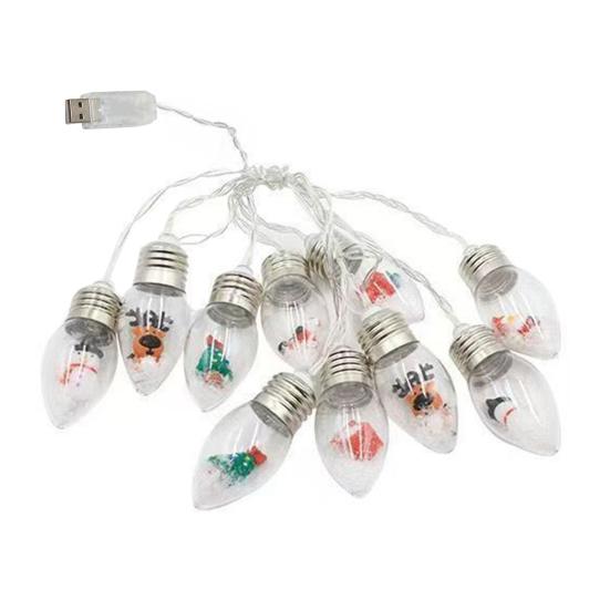 Рождественские светодиодные гирлянды с цветными снежинками для украшения дома