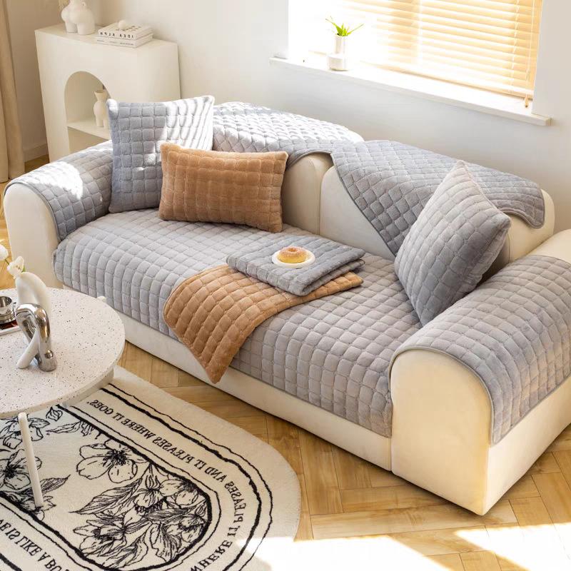 1PC Solid Color Sofa Cushion Suitable for All Seasons, Classic Style Sofa Seat Cover, Pet-friendly Anti-cat Scratch Sofa Protective Cover