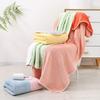 Двухцветное банное полотенце Coral Velvet для мытья лица Утолщенное впитывающее быстросохнущее Большое банное полотенце Комплект из трех предметов Полотенце для парного пляжа