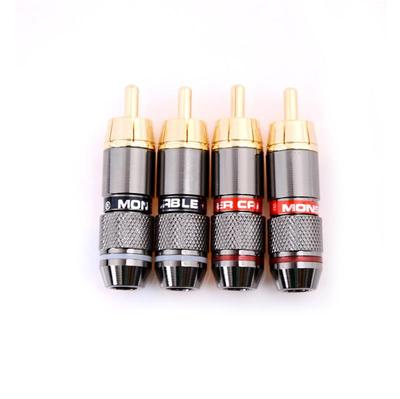 4 шт. RCA Hi-Fi позолоченный медный штекер аудиоразъем