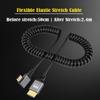 HD-036-LE Mini HDMI 1.4 Male To HDMI Male 4K 60Hz Stretch Coiled Cable Left Angled 90 Degree for HDTV Laptop PC Monitor