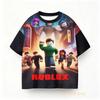 Летняя детская футболка с принтом игры Roblox Одежда для мальчиков Девочки Аниме