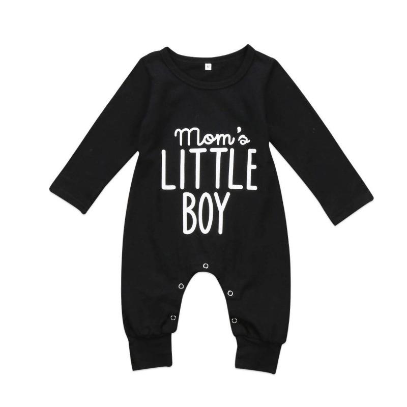 Fashion Newborn Toddler Infant Baby Boys Romper Long Sleeve Jumpsuit Playsuit Little Boy Outfits Black Clothes