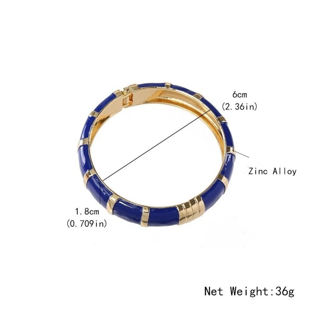 Elegant Enamel Cuff Bangles Wide Geometric Bracelet Personality Bohemian Drip Oil Bracelet  Women