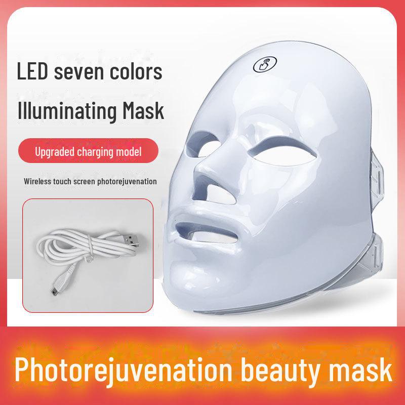 Маска для омоложения с помощью светодиодов и фотонов: Устройство для молодой кожи с красно-синей светотерапией для удаления угрей и очищения лица.