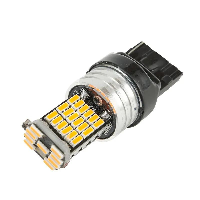 2 шт. W21W T20 WY21W 7440 9V-18V Canbus Янтарные Автомобильные 45SMD Светодиодные Лампочки Поворотников Заднего Фонаря Стоп-Сигнал