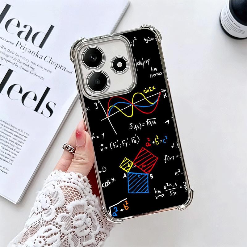 Physics Chemical Mathematics Soft Phone Case For Xiaomi Redmi Note 14 15 Pro Plus 13 12 11S 11T 5G 10 9S 9 Plating Anti-Fall Fun