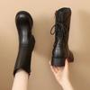 Large Size Warm Winter 2024 Ladies Mid Calf Shoes Leather Pu Fashion New In Novelty Waterproof Y2k Boot Women's Half High Boots