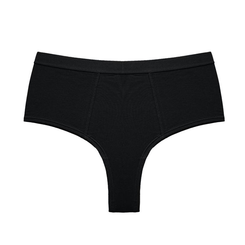 Pure Color Comfortable Cotton Simple Basic Women's Cotton Mid Waist Half Buttocks Large Briefs