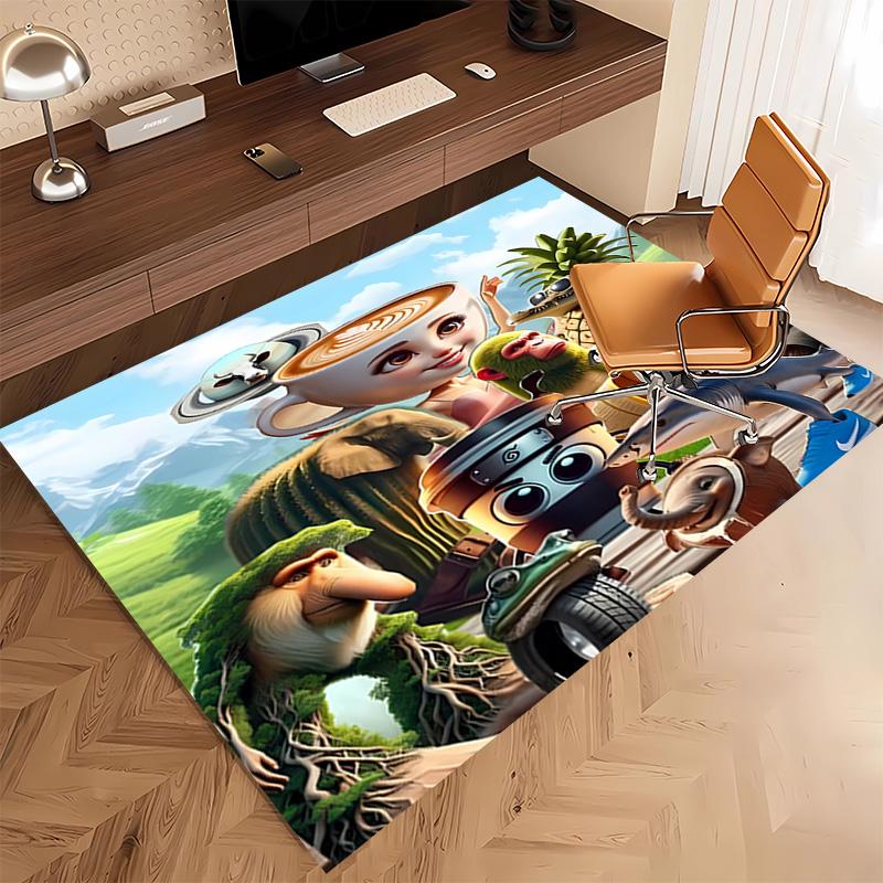 1pc Ballerina Cappuccina Print Area Rug - Soft, Washable Non-Slip Indoor Mat, Living Room, Home Office Decorative Rug,Office Decorative