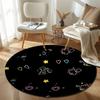 Trendy Round Christmas Multicolor Carpet, Non-Slip Floor Mat for Office