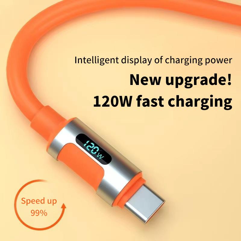 2M 120W цифровой дисплей Usb-C кабель для передачи данных сверхбыстрая зарядка Type-C адаптер разъем для iPhone 15 Pro Max Xiaomi Samsung