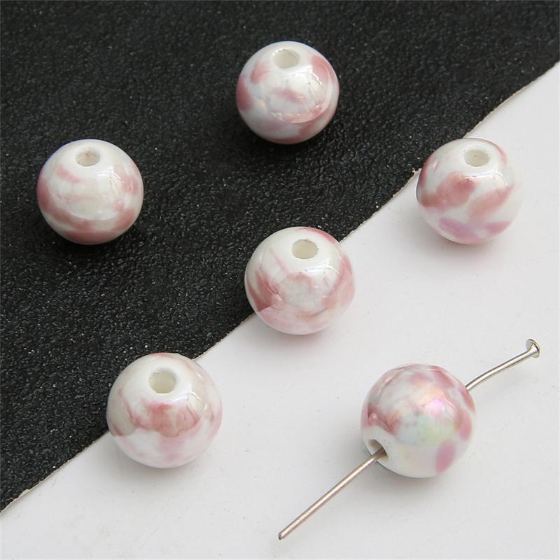 20 шт., 12 мм, керамические гладкие круглые бусины с узором всплеска чернил, для изготовления ювелирных изделий, очаровательное украшение «сделай сам»