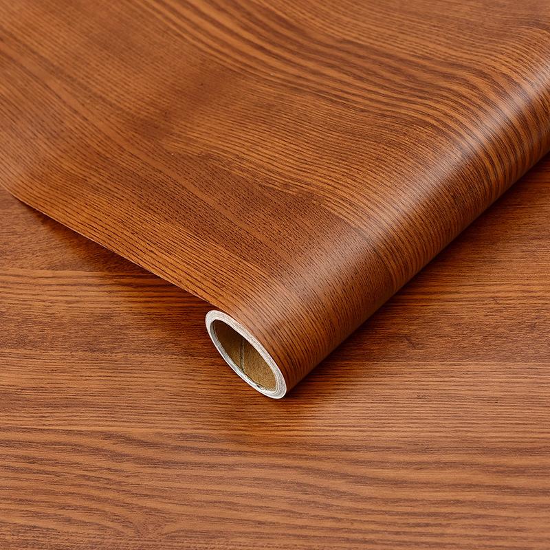 Furniture Renovation Stickers Self-adhesive Wood Grain Stickers Wallpaper Veneer Closet Cabinet Board Wooden Door Desktop Waterproof Imitation Wood