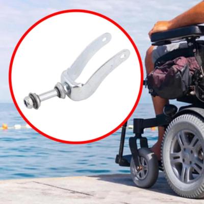 Стальная вилка для инвалидной коляски, износостойкий кронштейн переднего колеса с подшипником, опора переднего колеса инвалидной коляски