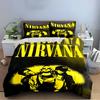 Nirvana Band Black & Yellow Bedding Set Bedding set (1 duvet cover, 2 pillowcases, duvet not included)