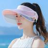 Women Summer Beach Sun Hat Wide Brim Face Covering Sun Protection Hat Empty Top Sun Visor Cap For