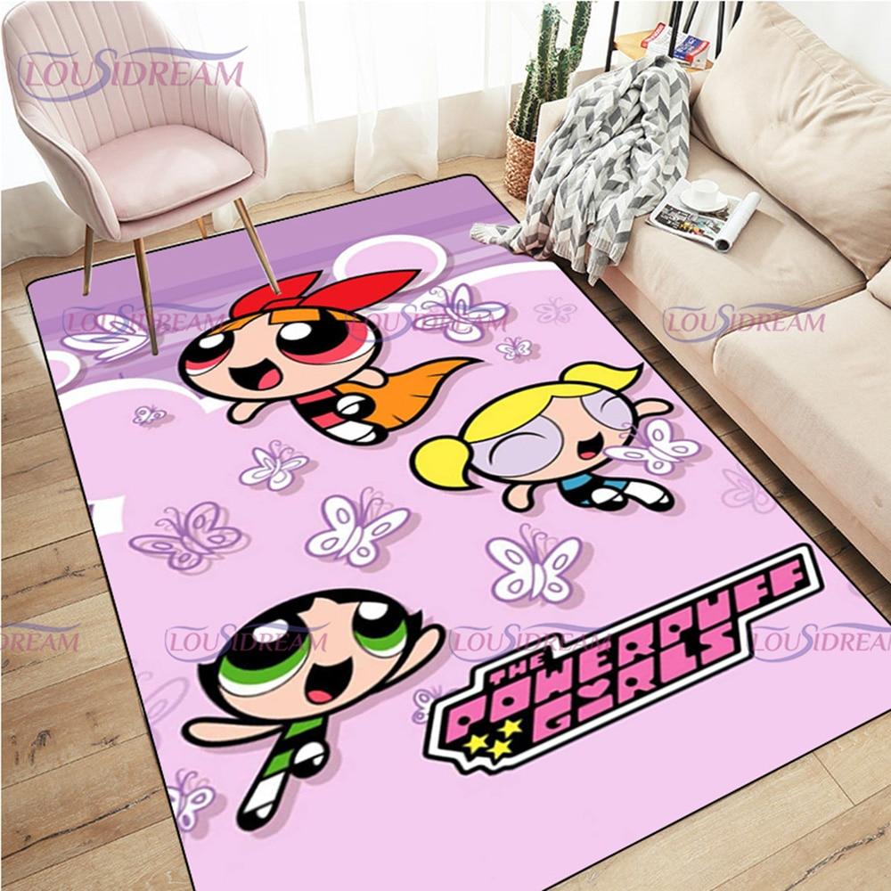 Ковер с героями мультфильмов «Крутые девчонки» с принтом для гостиной, спальни, декор, ковер для ванной комнаты, нескользящий ковер, напольный коврик, коврик в прихожей