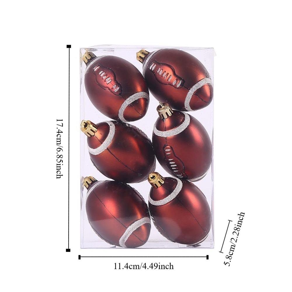 6Pcs Plastic Christmas Tree Ornament 6cm Electroplated Ball Christmas Decorations