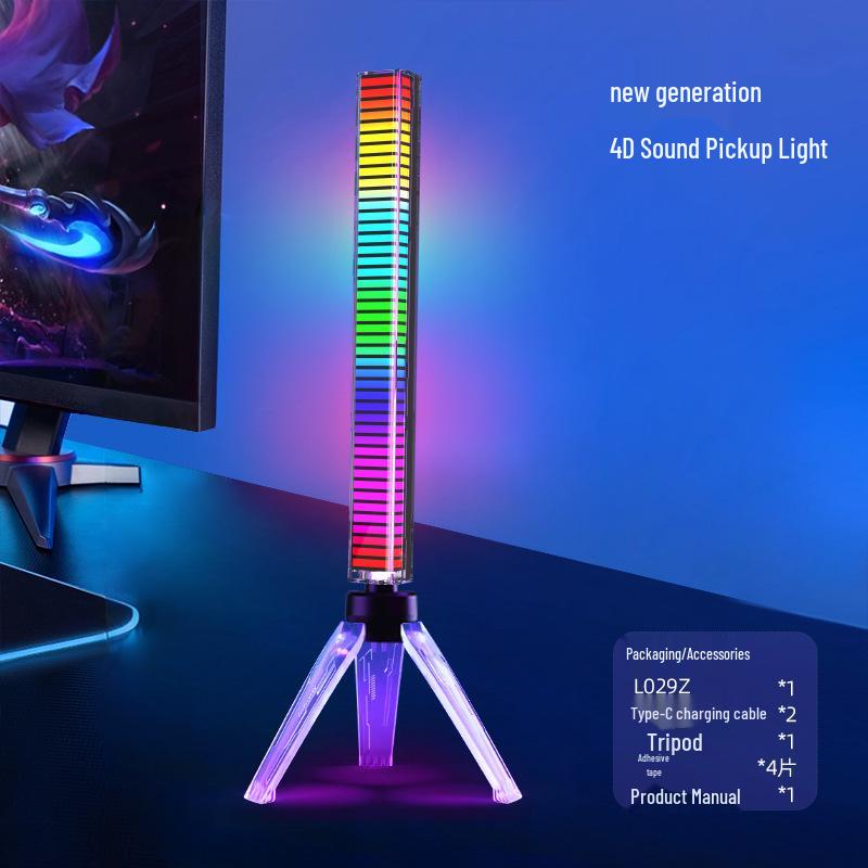 RGB светодиодная подсветка, синхронизированная со звуком: Модный Цветной Светодиод для Создания Музыкальной Атмосферы в Автомобиле или на Столе со Звуковым Сенсором