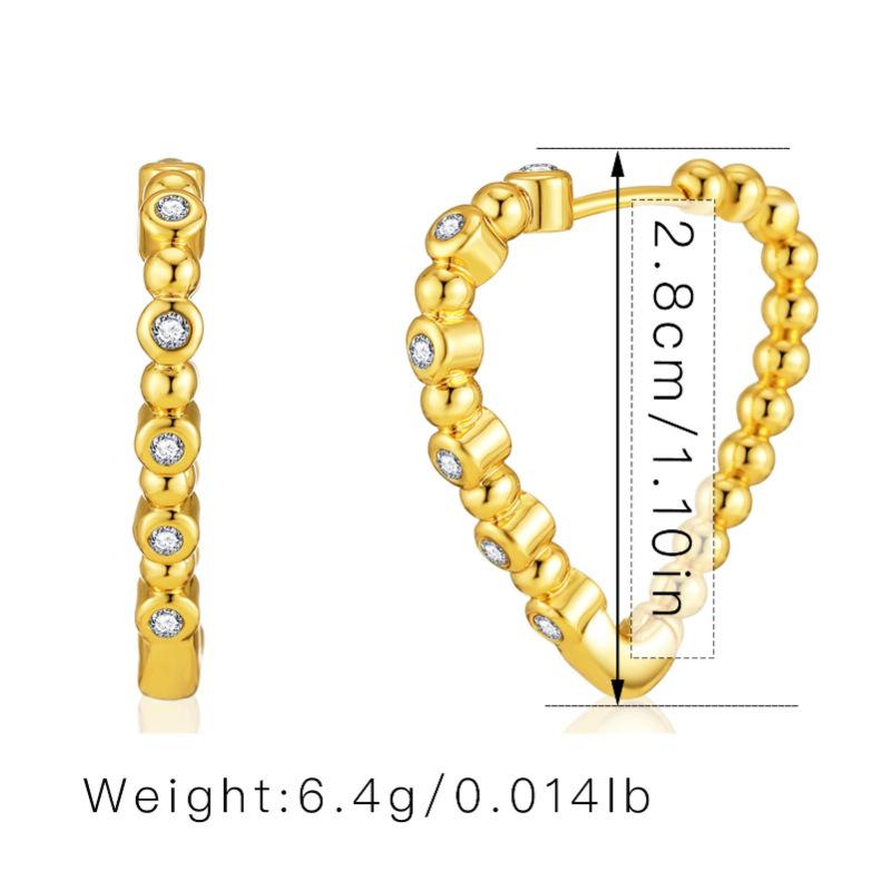 Серьги-гвоздики из меди с покрытием K Gold, креативные, с цирконами, простые