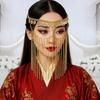 Золотая маска для лица для танца живота с монетками, маскарадная маска, модная цепочка на голову-занавеска, аксессуары для волос