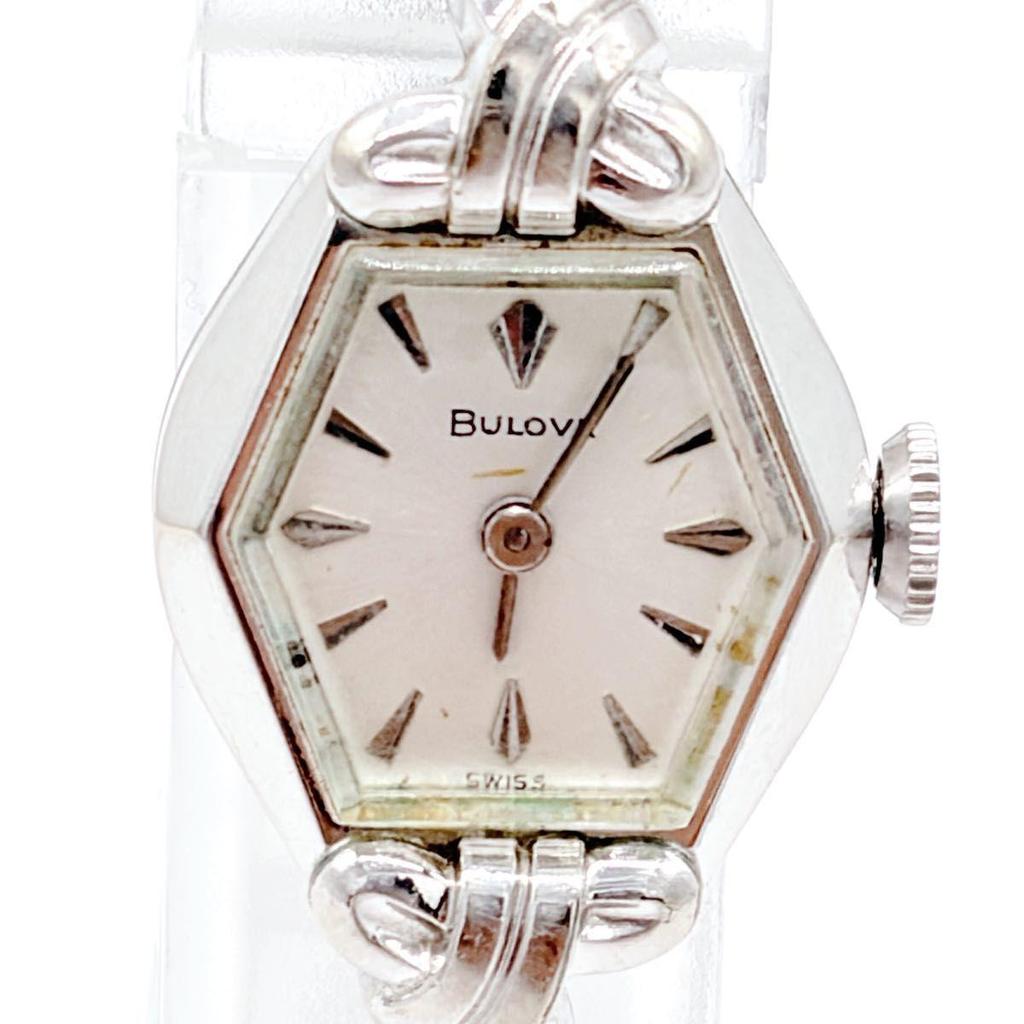 Б/у Винтажные Bulova Швейцарский Безель Женские Бег Бег Ручная Заводка