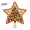 Creative Holiday Gift Ideas DIY Christmas Tree Topper Star Kit with Faux Pearl & Rhinestone Materials, Santa Snowman Reindeer Festive Home Ornament