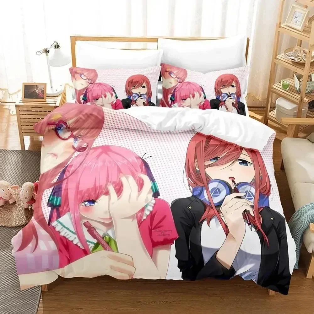 The Quintessential Quintuplets Комплект постельного белья Single Twin Full Queen King Size Комплект постельного белья Aldult Kid Bedroom Пододеяльники 3D Аниме