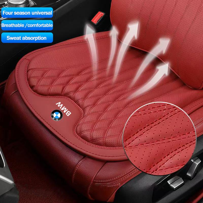 Keychain Leather Car Seat Cushion Lumbar Support Auto High End Interior For BMW E60 E39 5 7 Series E46 E90 F30 i4 X3 G30 E92 E87 ulcr72
