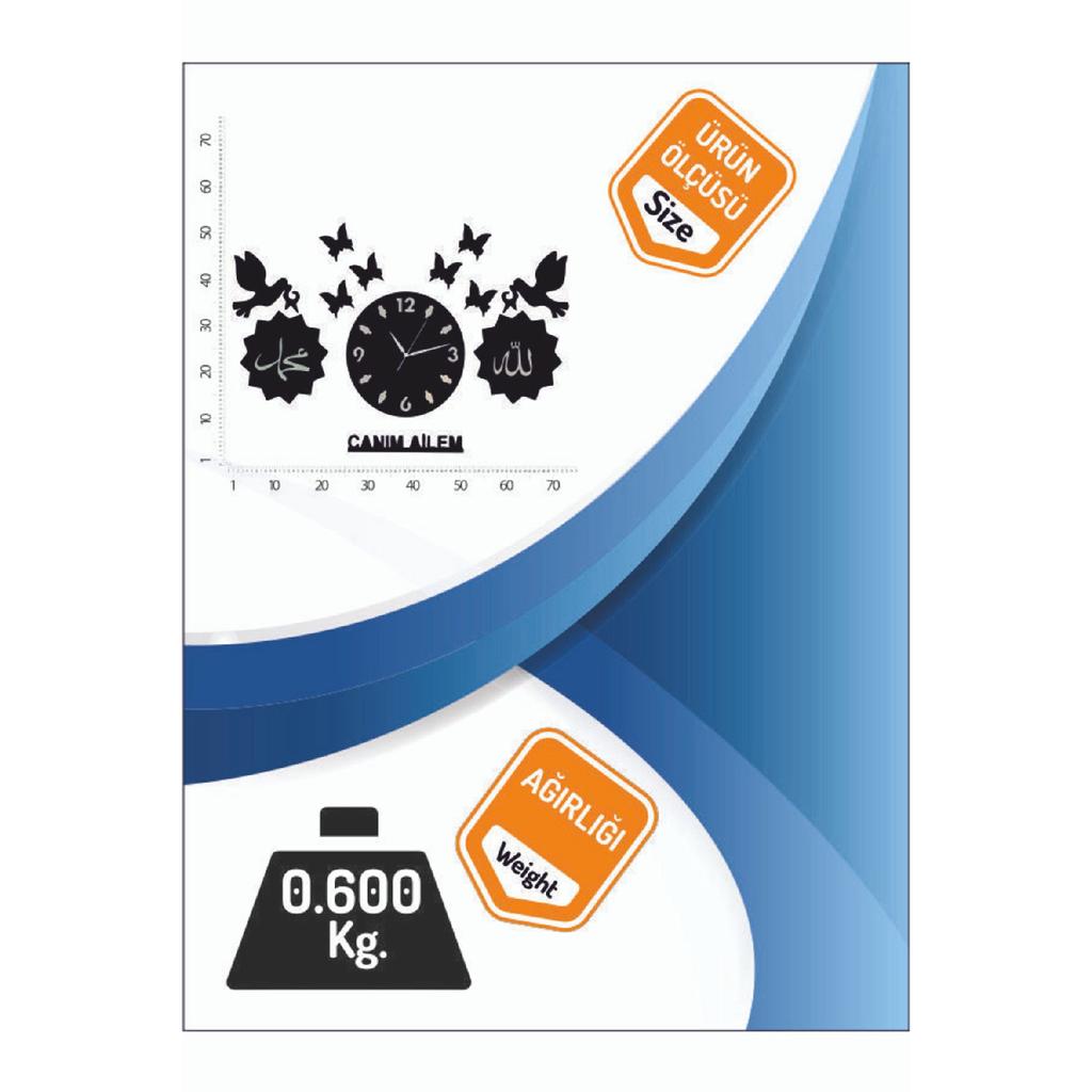 Моя дорогая семья, птица, бабочка, Аллах Мухаммад, лазерная резка, деревянные настенные часы