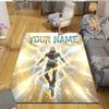 Custom Name,Satoru Gojo Home Sofa Decoration for Living Room & Bedroom, Non‑Slip Play Flannel Floor Mat for Game Room