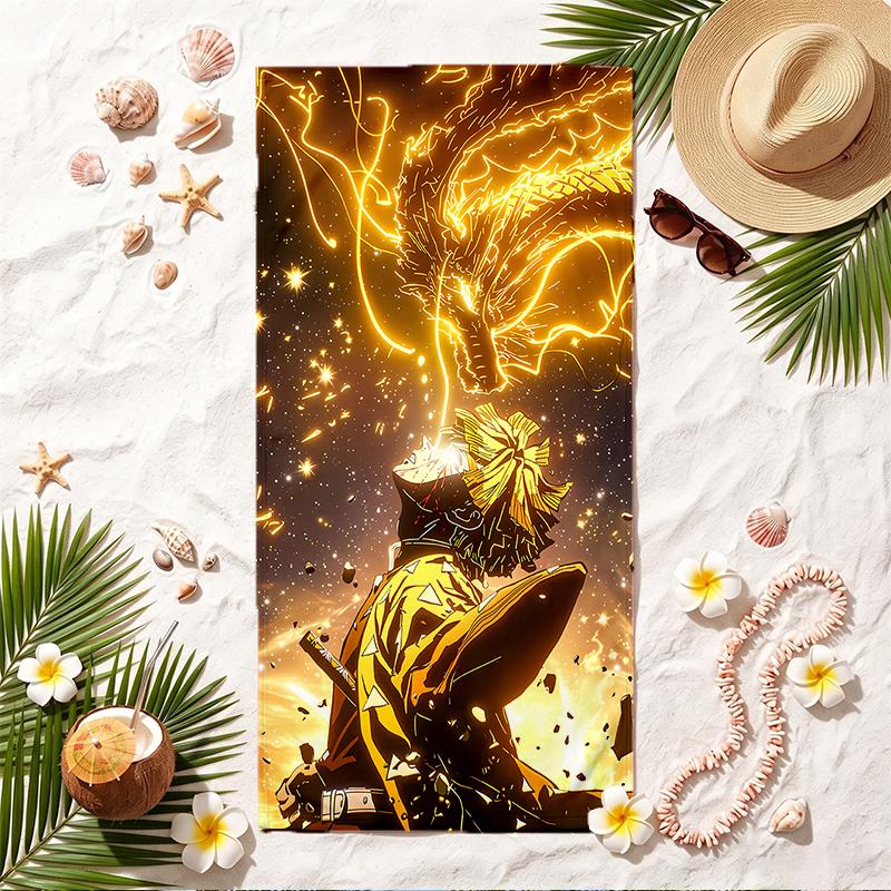 Zenitsu Soft Beach Towel Stylish Beach Pool Towel for Summer Seaside Vacation Travel