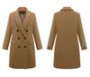 Осенне-зимнее пальто шерстяное женское среднего и длинного размера двубортный шерстяной жакет Европейская станция доставка цельным куском