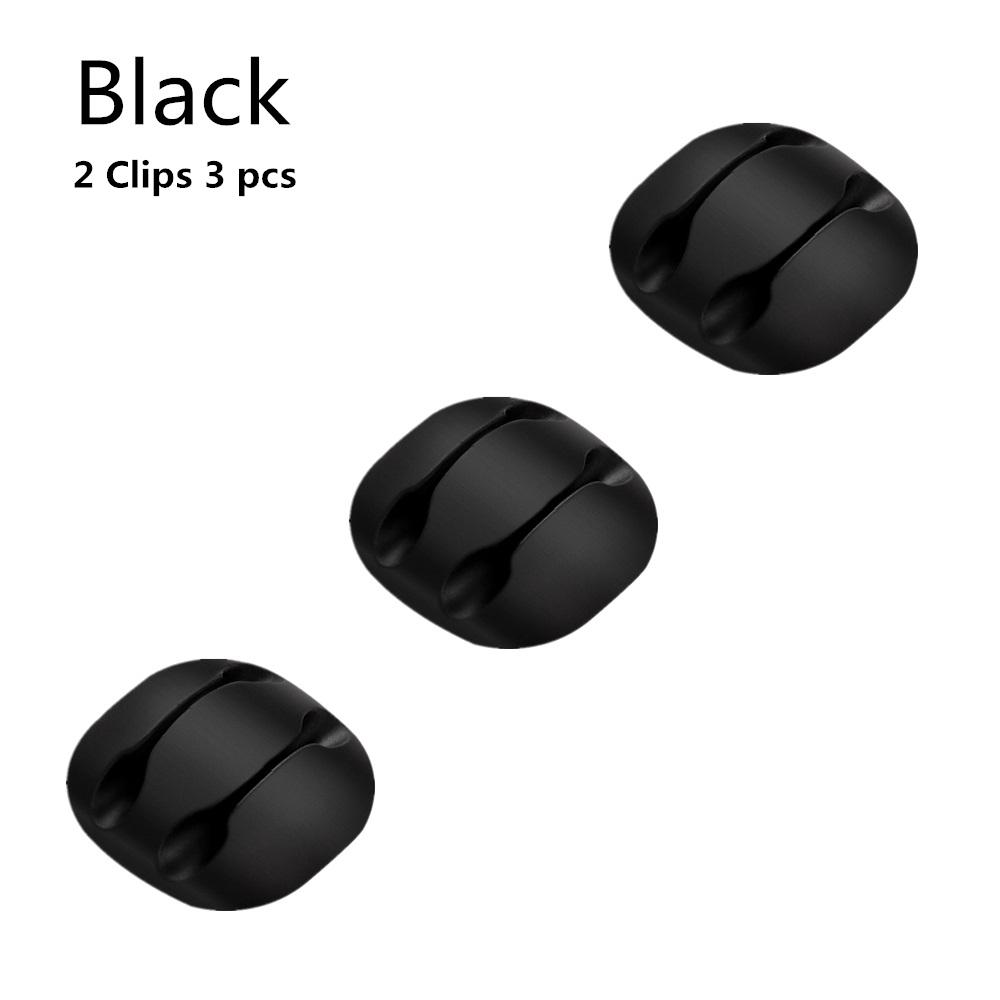 3pcs USB Cable Silicone Organizer Wire Winder Earphone Holder Cord Clip Phone Cables Tie Fixer Wire Management For Office Home