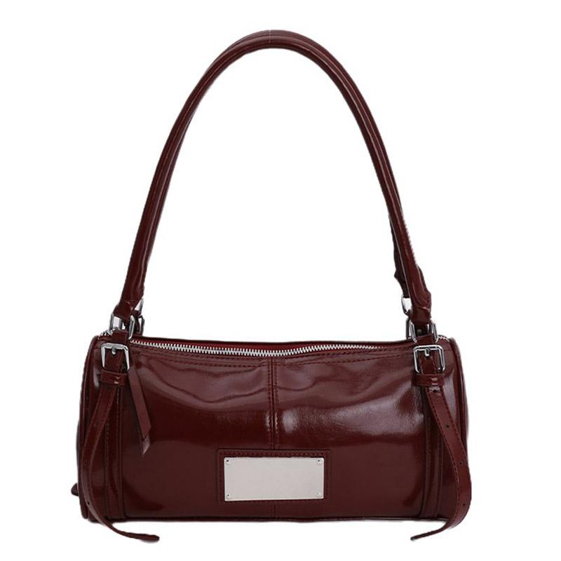 Fashion Brand Design Shoulder Bag Retro Versatile Handbag New Waxed Leather Niche Underarm Bag Korean-style Simple Commuter Bags